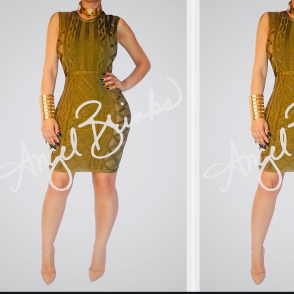 Angel Brinks Olive Green Bandage Dress - Picture 1 of 1